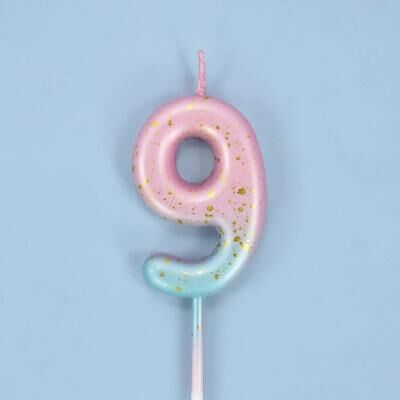 Uplift Treasures Gradient Glitter Number Birthday Candle Cake Topper b09