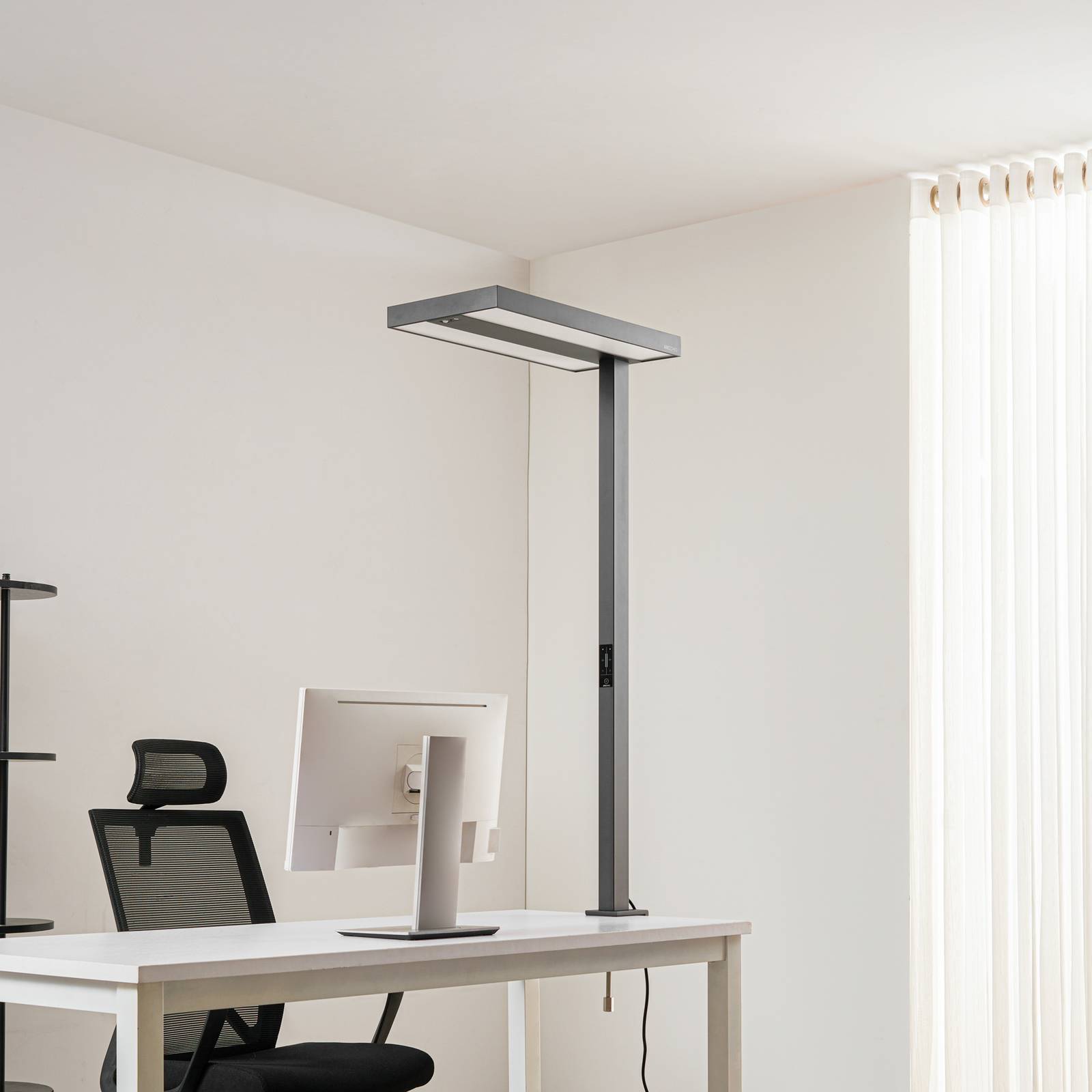 Klemmleuchte Logan Arcchio, dimmbar, schwarz, für Arbeitszimmer / Büro, Aluminium, Modern, Klemmleuchte