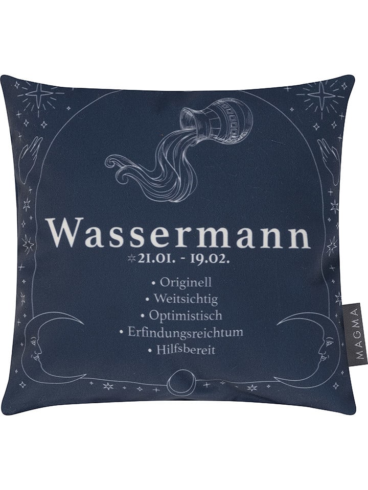 Magma Heimtex Kissen "Wassermann" in Dunkelblau - (L)25 x (B)25 cm - onesize