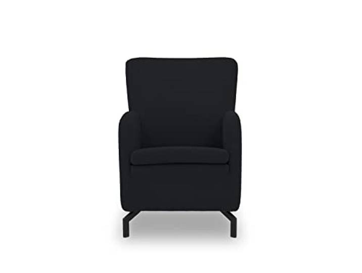 DOMO. collection Sessel Franca, hohe Rückenlehne, schwarz Sessel mit hoher Rückenlehne und Metallfüßen, eleganter Armsessel, 68 x 82 x 93 cm (BxTxH)
