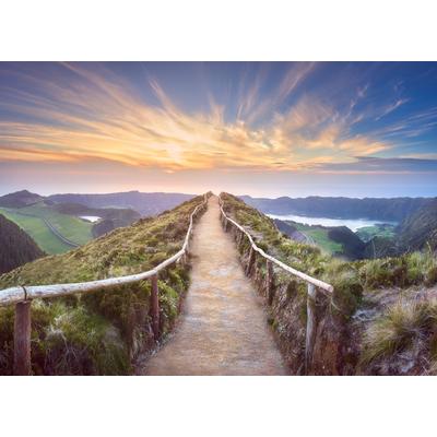 Fototapete PAPERMOON "Mountain View Delgada Ponta", bunt, B:2,5m L:1,86m, Vlies, Tapeten