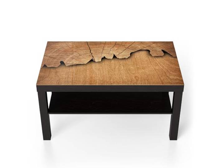 DEQORI Glastisch schwarz groß 90x50 cm Motiv Baumzeitzeugen ausgefallener Beistelltisch aus Glas Hochglanz Couchtisch fürs Wohnzimmer moderner Couch Tisch mit Design