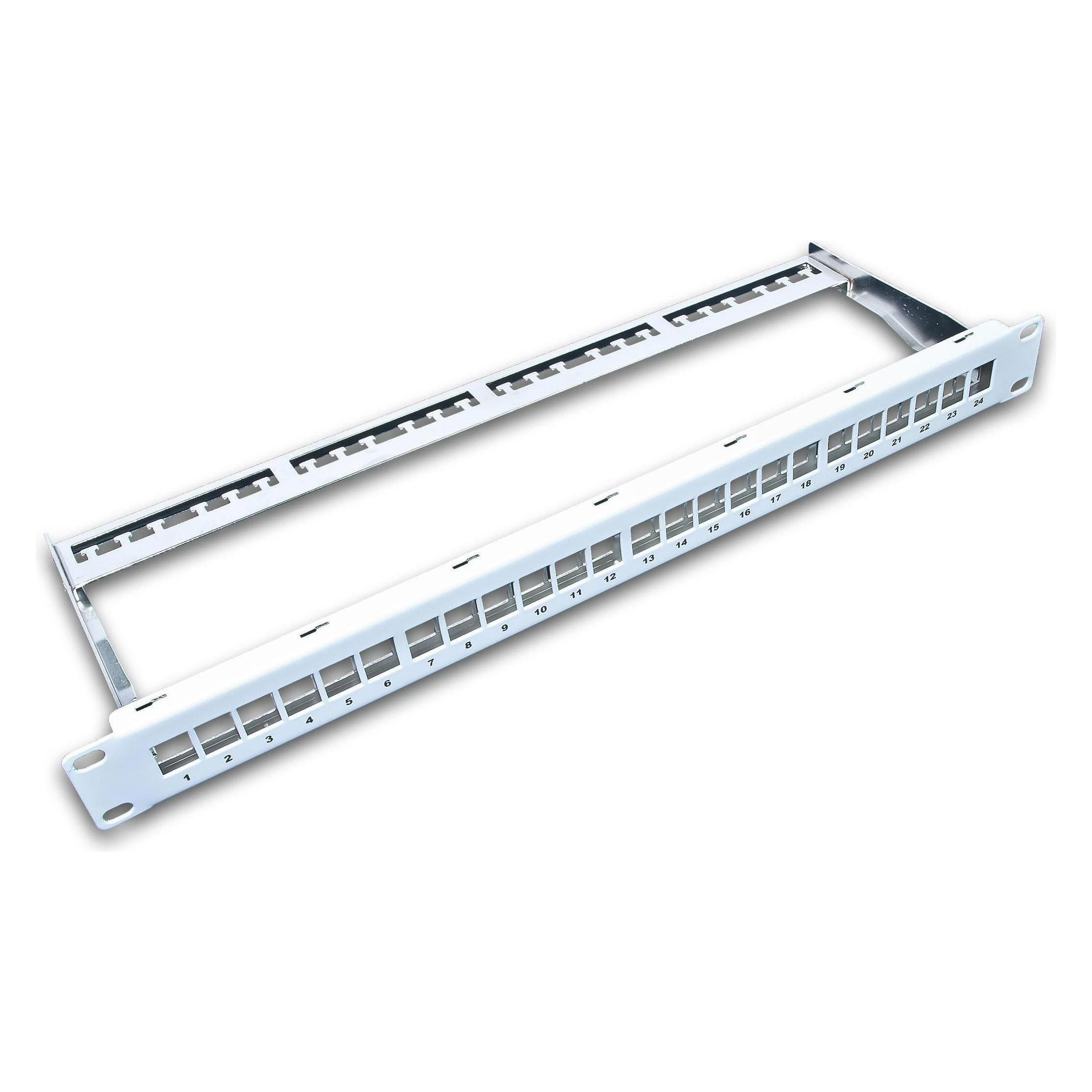 Wirewin Patchpanel 24 Port, Keystone, 1HE 19"-Rack Grau (TKS PANEL 24)