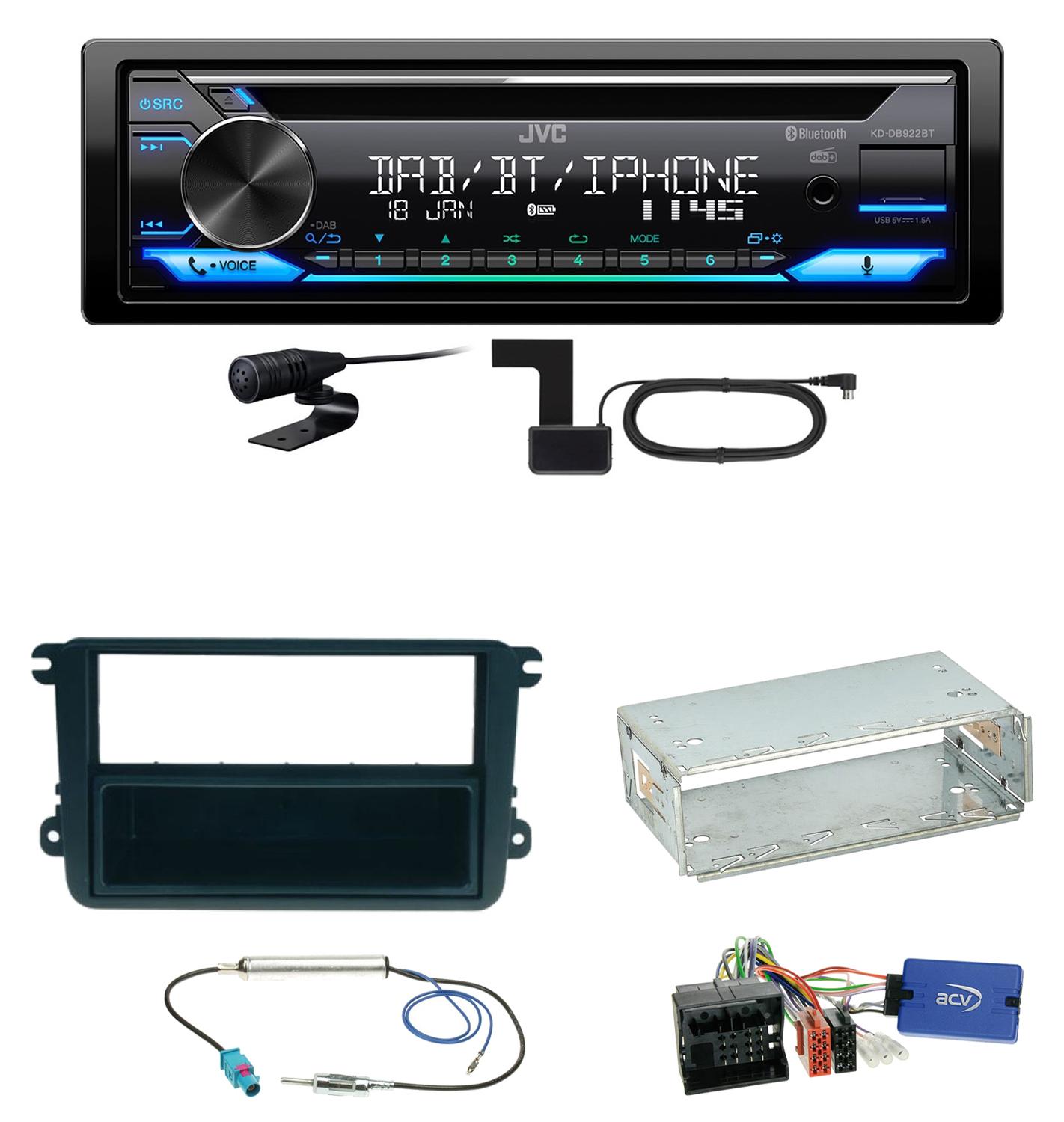 JVC KD-DB922BT Bluetooth DAB Einbauset für Seat Leon Alhambra Altea XL