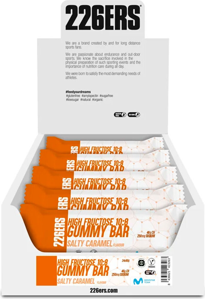 226ers caja high fructose gummy bar 60g salty 250mg caramel barritas energéticas  (UNICA)