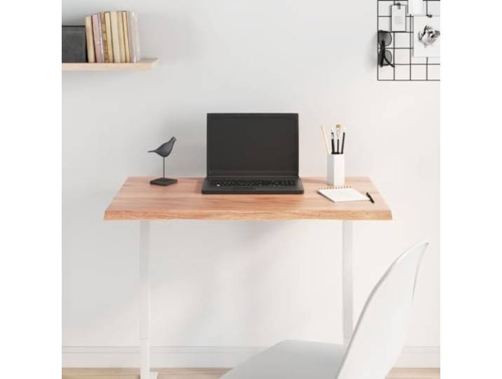 KTHLBRH Ersatz-Tischplatte Eiche 80 x 60 x 2 cm hellbraun Massivholz, lackiert, lebhafter Rand, maximale Traglast 38,4 kg, für Zuhause und Büro