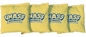 Skip's Garage Massachusetts Dartmouth UMASS Corsairs Yellow Cornhole Bags