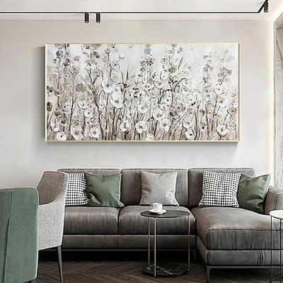 Ölgemälde mit gelb-schwarzer Blume auf Leinwand, großes Blumen-Ölgemälde, handgemachte Wandkunst, abstraktes Strukturgemälde, Wandkunst, individuelles Gemälde, modernes Kunstwerk, Ölgemälde für