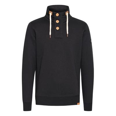 Stehkragenpullover SOLID "Stehkragenpullover SDTripTroyer", Herren, Gr. L, schwarz, Obermaterial: 50% Baumwolle CO. 50% Polyester PES., Pullover Stehkragenpullover