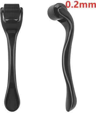 Inspired Living Healthy Care Derma Roller 540 Titanium Microneedle Roller For Face 0.2mm 0.25mm 0.3mm all Black 0.2mm