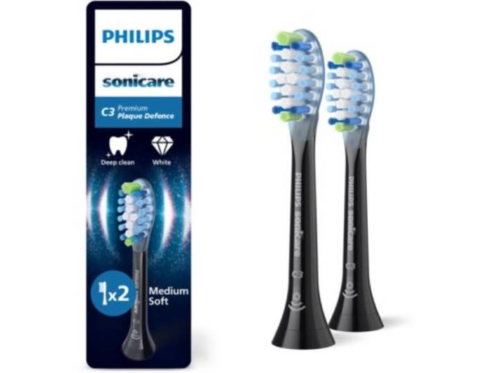 Philips - Brossette Dentaire Sonicare Lot De 2 - Hx9042/88 Black Premium Plaque Defence C3