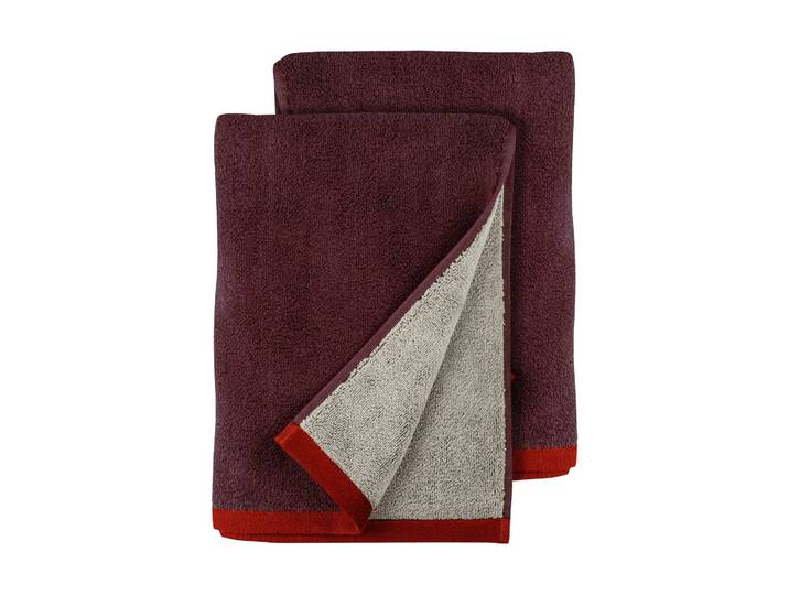 Mette Ditmer Serviette d’invité Soft 40x55 cm 2 pièces Red-Grey (rouge-gris), 40x55 cm