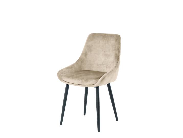 2er Set SIT Möbel Stuhl pulverbeschichtetes Metall/Samt