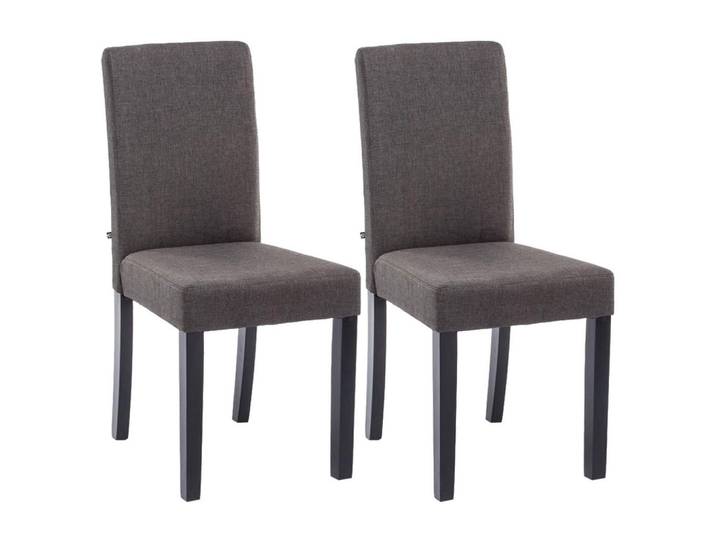 CLP Stuhl 2er Set Stoff Dunkelgrau, Holz, 41x91x47 cm, Esszimmer, Stuhl