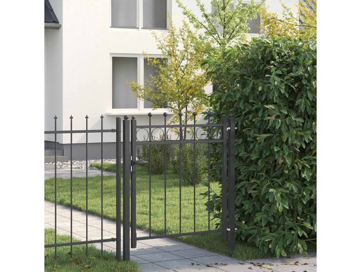 vidaXL Zauntor HORST 100 x 100 cm Metall Schwarz Abschließbar