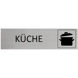 CombiCraft Aluminium Türschild Küche 165x45mm mit 3M-Tape zur Befestigung, einfache Kennzeichnung von Räumen und Bereichen