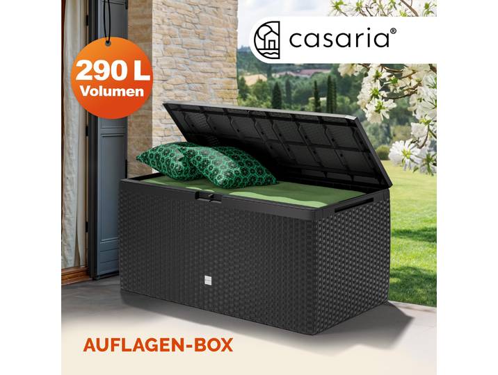 CASARIA Coffre de rangement XXL Anthracite 290L