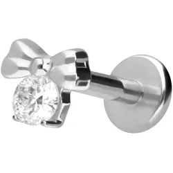 Titan Labret mit Innengewinde SCHLEIFE + KRISTALL