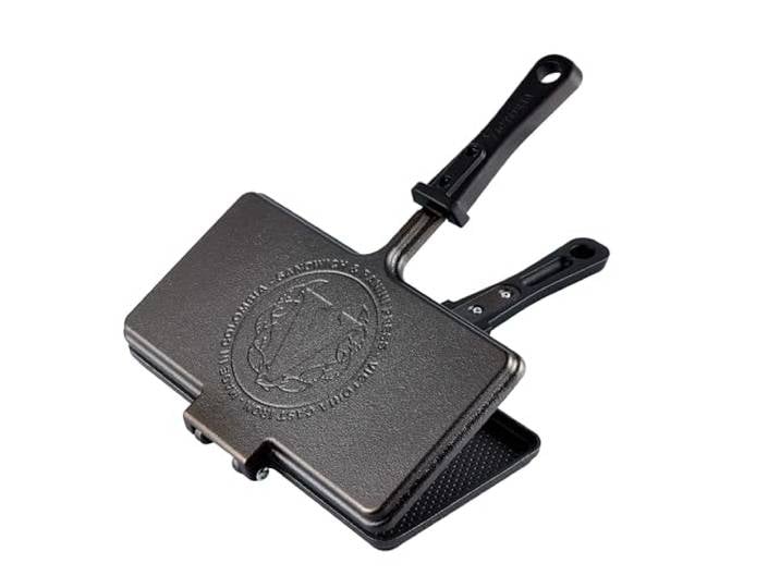 VICTORIA Presse Panini en Fonte Assaisonné 27x14cm\, Poêle à Sandwich Double Face\, Grille Pain Cast Iron Durcie pour Créer un Revêtement Antiadhésif sans Toxines et sans PFOA