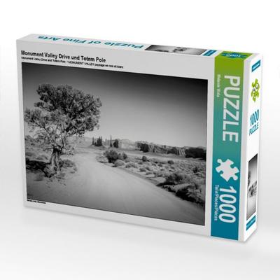CALVENDO Puzzle Monument Valley Drive und Totem Pole | 1000 Teile Lege-Größe 64x48cm Foto-Puzzle für glückliche Stunden