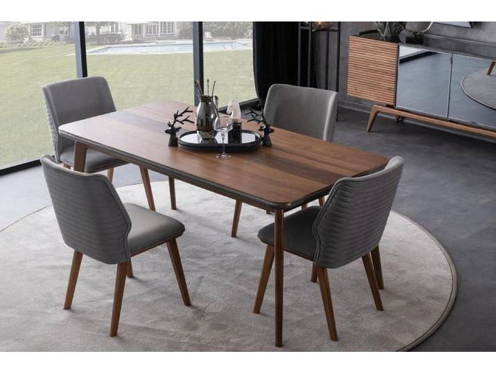 Xlmoebel Essgruppe Esszimmer Set mit modernem Design aus robustem Material, (Essgruppe, 5-tlg., 5tlg. Esszimmer Set(Esstisch + 4x Stühle), Hergestellt in Europa