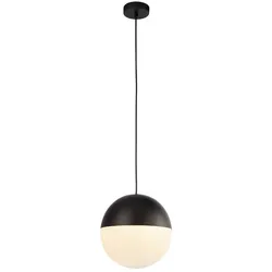 Pendelleuchte Hängelampe Deckenleuchte Stahl Glas Schwarz Höhenverstellbar