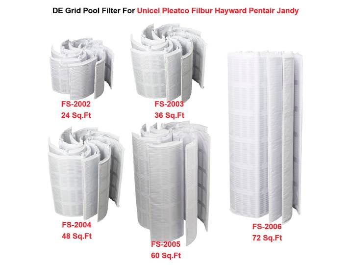 Filtre de piscine vertical DE Grid FS-2004, remplace Unicel FS-2002 / FS-2003 / FS-2004 / FS-2005 / FS-2006, ensemble de collecteur 59023700