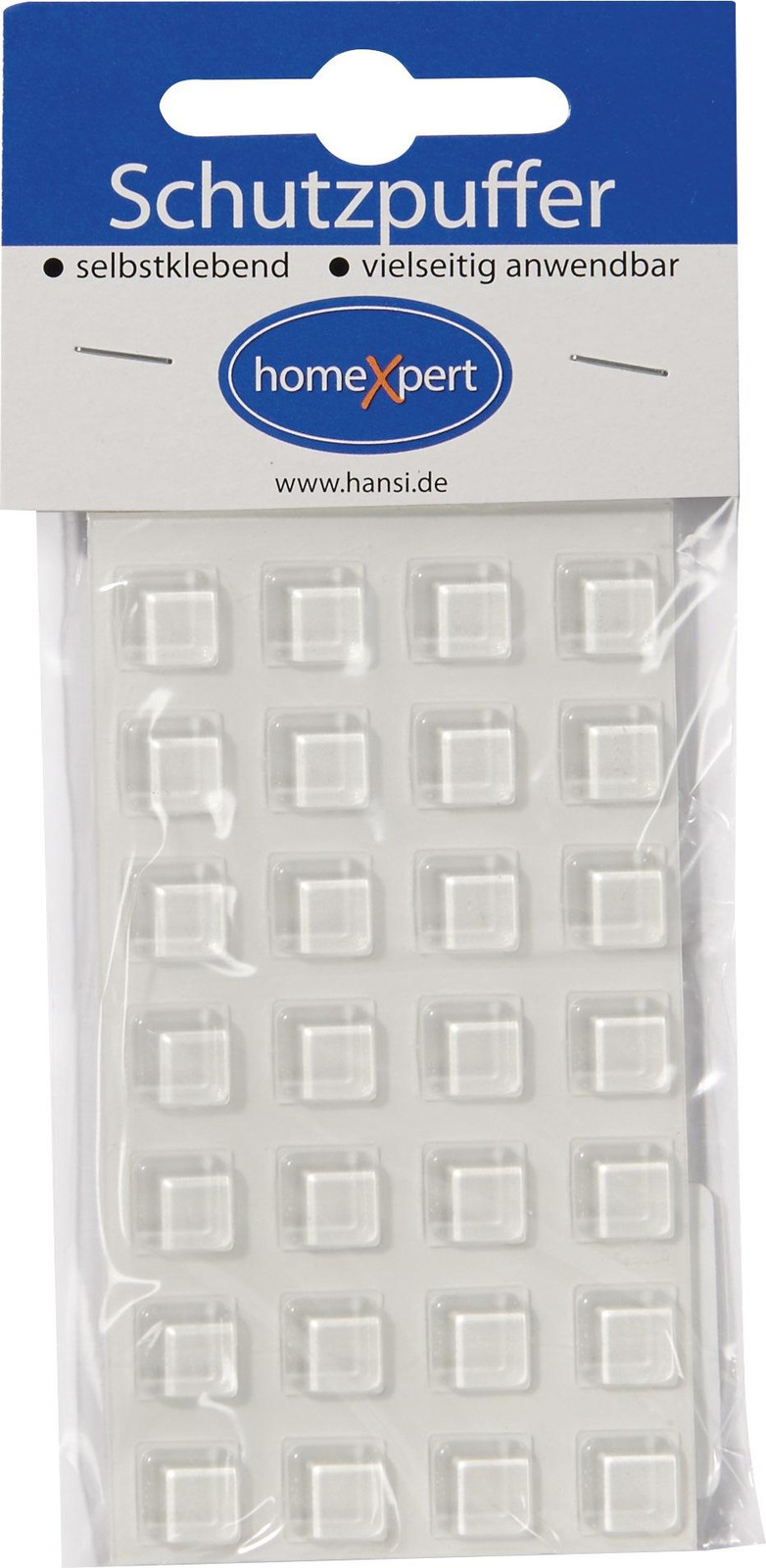 Hansi Siebert Beschermingsbuffer Clear, 10 mm, transparant kunststof, vierkant, zelfklevend