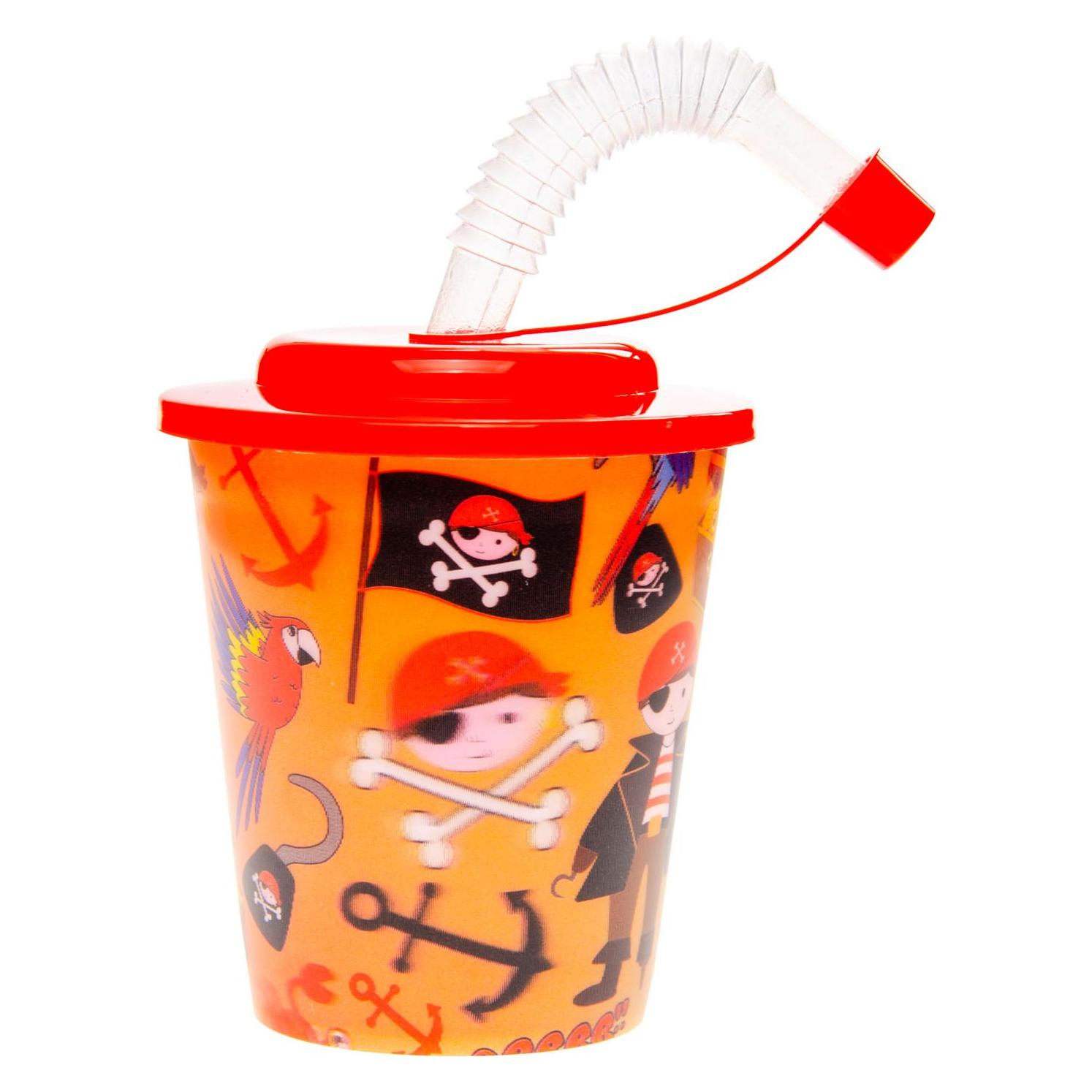 LG-Imports Becher mit Deckel und Strohhalm Pirat, 12tlg. (37938218)