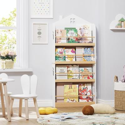 COSTARS Kids Bookshelf, 4-Tier Children's Bookcase and Storage, Kids Book Shelf Rack Organizer