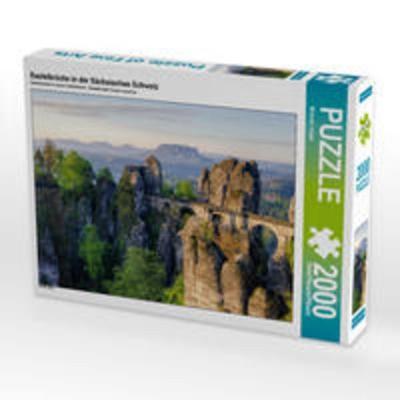 CALVENDO Puzzle Basteibrücke in der Sächsischen Schweiz 2000 Teile Puzzle quer | 2000 Teile Lege-Größe 90 × 67 cm Foto-Puzzle für glückliche Stunden