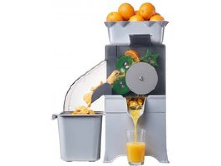 VEVOR Gewerbliche Orangenpresse Elektrische Zitruspresse 100 W Edelstahl, Elektrische Saftpresse mit Einzelnem Schalenbehälter, Entsafter für Zitronen Zitrusfrüchte Granatäpfel mit PC-Abdeckung