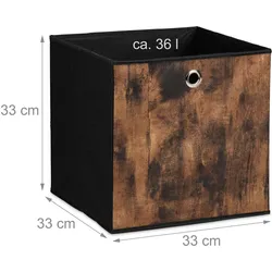 Relaxdays, Aufbewahrungsbox, 6x Aufbewahrungsbox (36 l, 6x, 33 x 33 x 33 cm)
