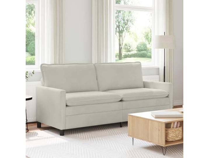 pokgdf Sofa Creme 196 x 81 x 87,5 cm Samt Metallrahmen, Ergonomisches Design, Pflegeleicht, Wohnzimmer, Schlafzimmer