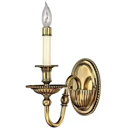 Wandlampe Leuchte Massives Messing H 27,9 cm Flurleuchte 1 Flammig