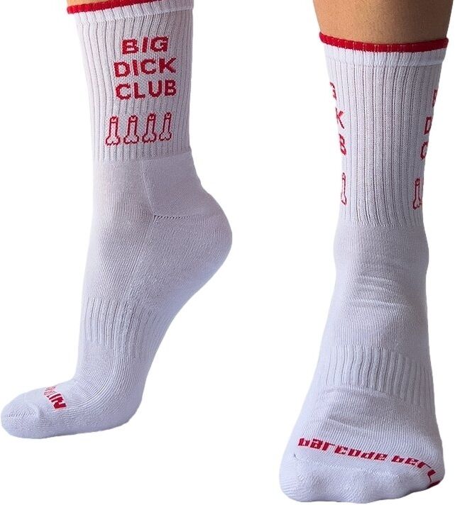 Barcode Berlin Chaussettes blanches Big Dick Club Liseré rouge