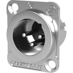 SEETRONIC XLR 3P Chassis - male Silberkontakte - nickelfarbenes Gehäuse
