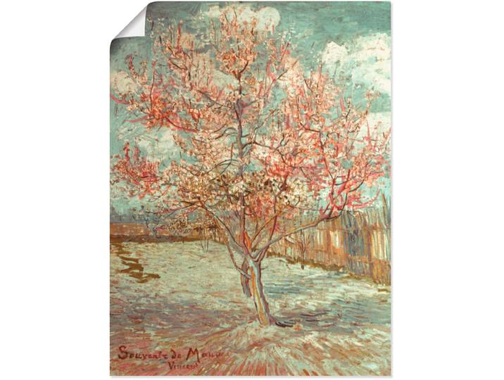Poster ARTLAND Blühender Pfirsichbaum, 1888 , grün (farbe bild(er): grün), B:60cm H:80cm, Bilder, Poster, als Poster in verschied. Grössen
