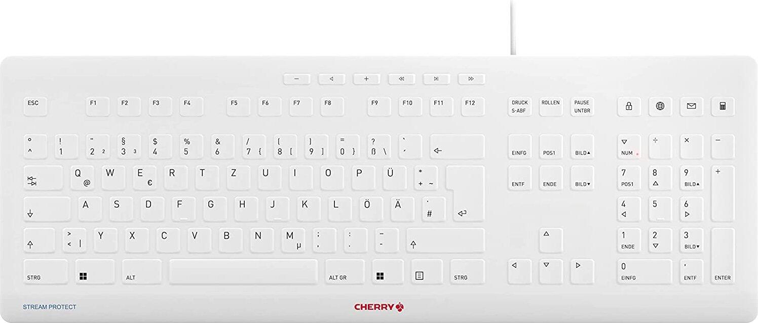 CHERRY STREAM PROTECT KEYBOARD - Weiß JK-8502DE-0