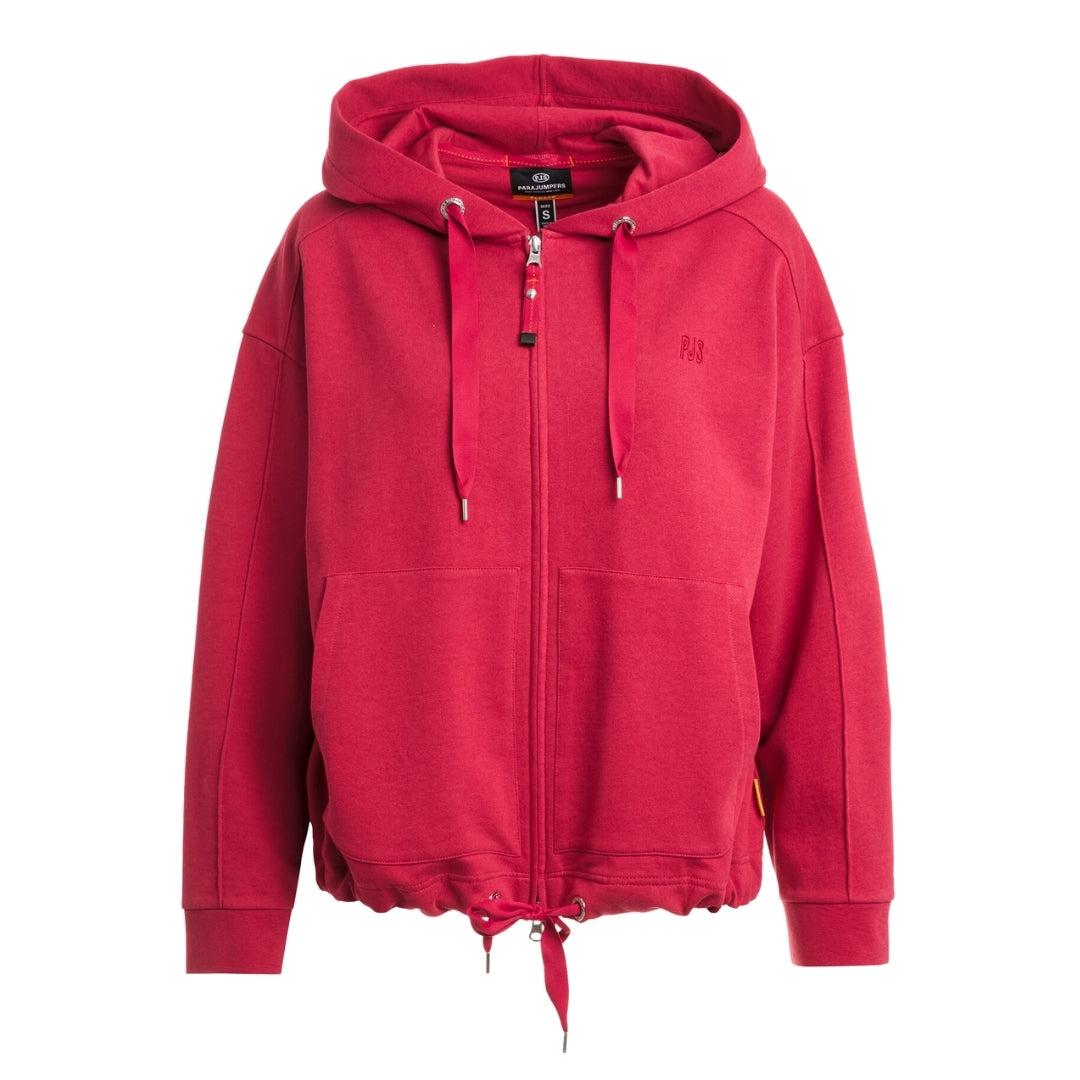 Parajumpers May Cerise Red Oversized Hoodie Met Ritssluiting