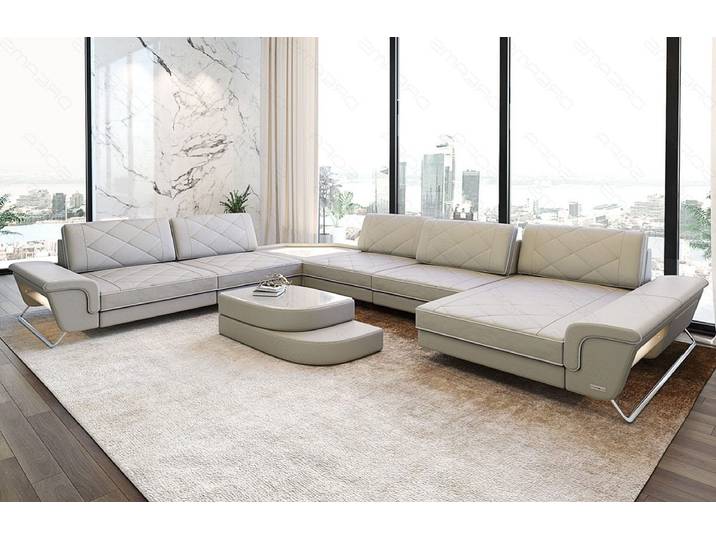 Wohnlandschaft Ferrara XXL U-Form in Leder