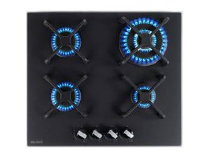 BELDEKO Plaque Gaz 4 Feux 8000W Noir Mat Grilles Fonte - Marque Française