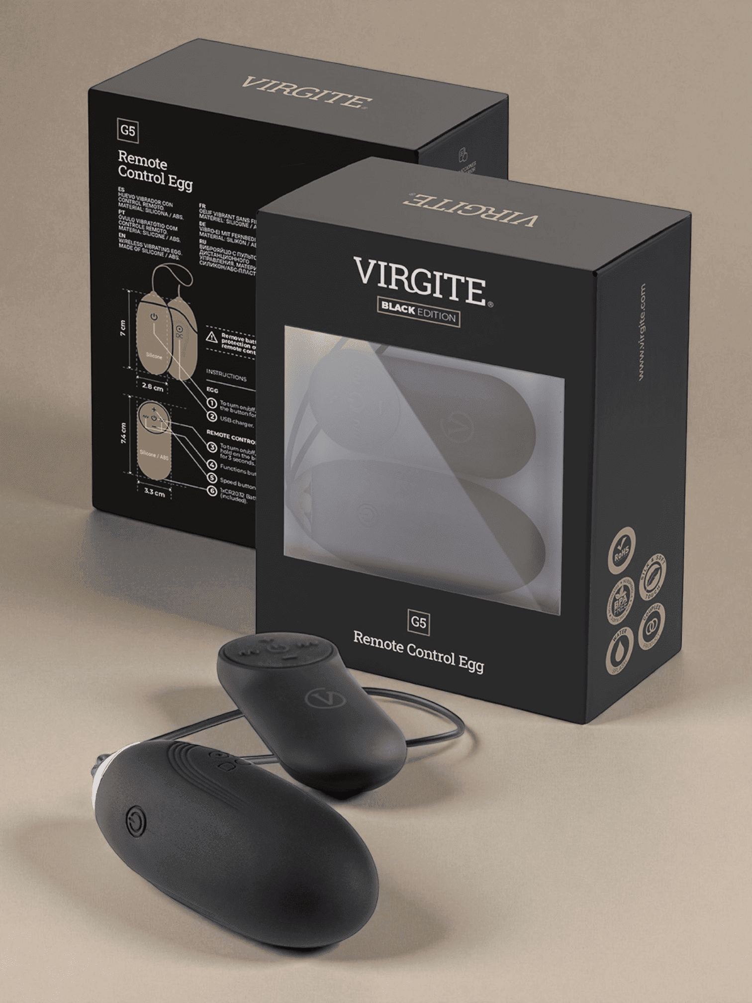 Virgite Oeuf Vibrant G5 Black Rechargeable BLACK EDITION