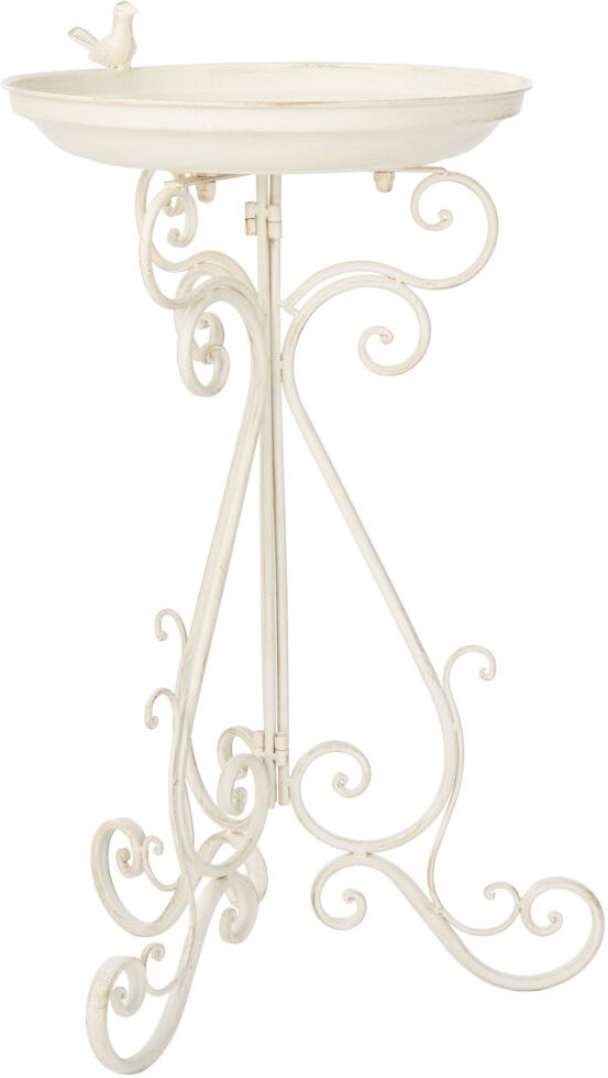 Astoria Grand Ashlan Bird Bath Pearl White 27cm H X 7cm W X 17cm D