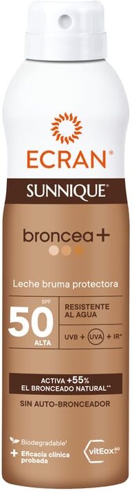 Ecran Sunnique Broncea+ Leite Bruma Protetora SPF50 250 ml