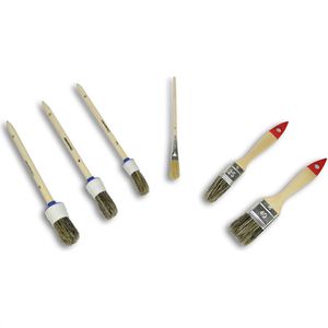 Nölle Malerpinsel 9110, Set, 6-teilig, Pinsel-Set, Chinaborste, für Farbe & Lack