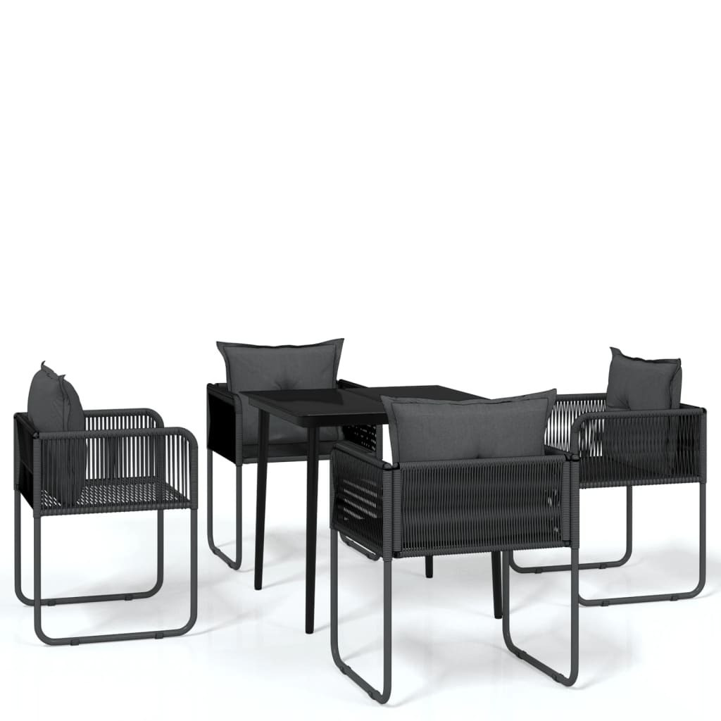 vidaXL 5-delige tuinset, zwart