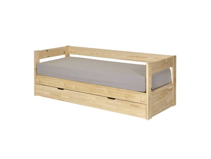 Lit banquette gigogne avec tiroir bois massif 80x200 cm