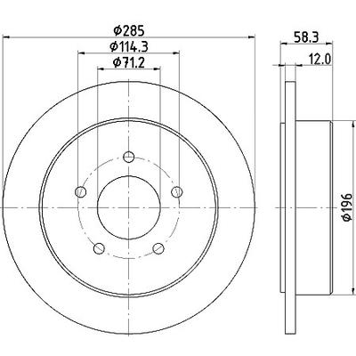 Hella Bremsscheibe [Hersteller-Nr. 8DD355114-771] für Ford Usa