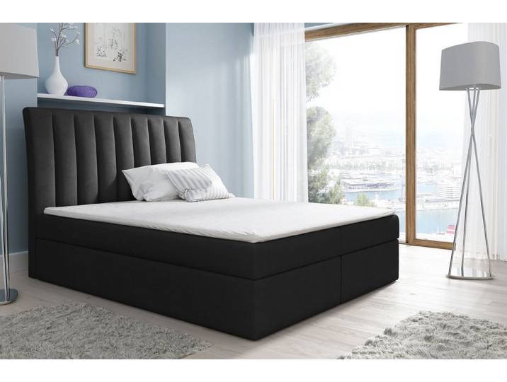 JVmoebel Boxspringbett Polsterbett in Blau mit Polyester-Bettgestell und Stauraum (1-St)